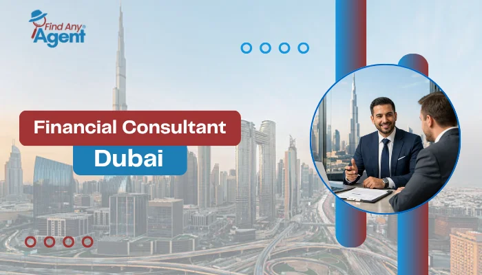 A professional setting featuring a Financial Consultant Dubai, showcasing the expert networking and advisory services provided by FindAnyAgent.